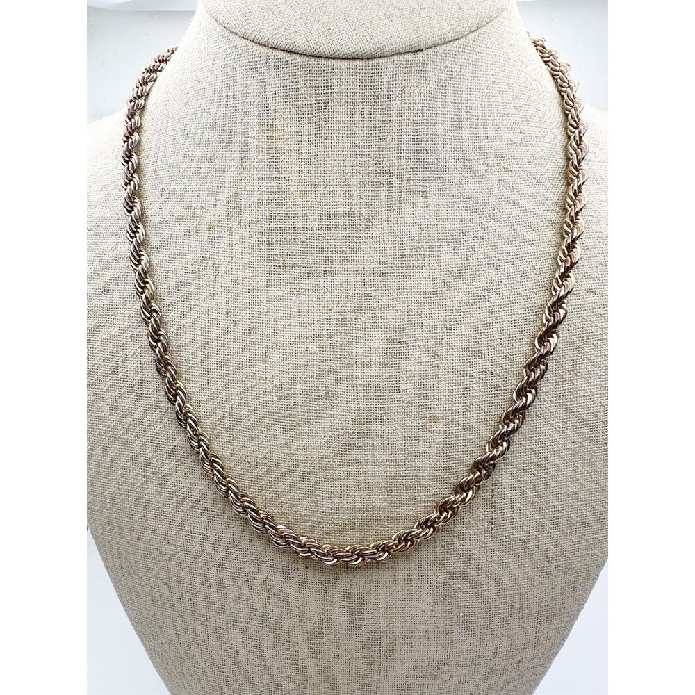 Vintage 14K Gold Filled 5mm Thick 20”Long Rope Chain Necklace 28 Grams
